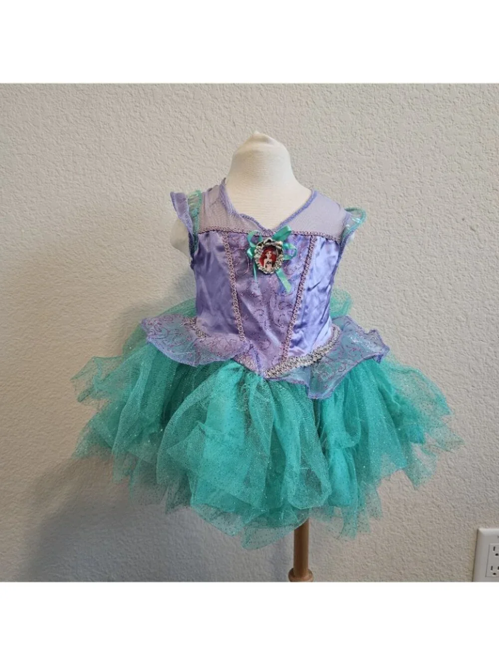 Disney Baby Ariel Mermaid Princess Dress Glitter Sparkle Dress Up Costume 6-12M